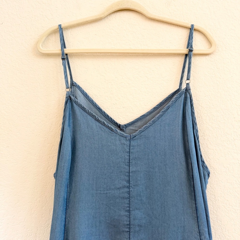 Torrid Blue Lyocell Maxi Dress Womens 2 Plus Size Spaghetti Strap Pocket Flowy - Picture 7 of 13